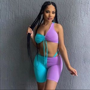 Two piece two tone cross strap